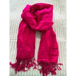 Pashmina Women soft and silky shawl scarf Fuchsia Pink Fringes One Size Viscose